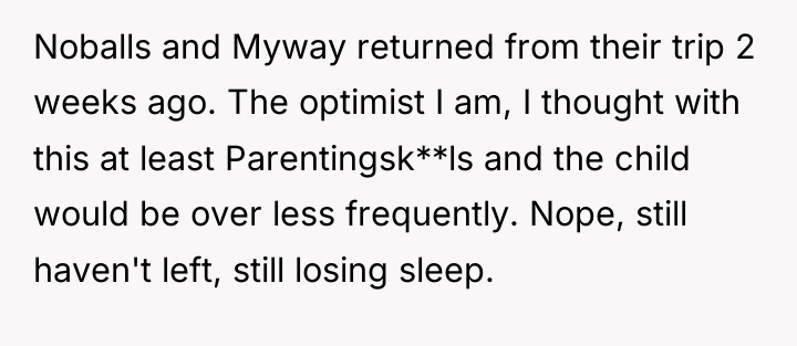 Noballs and Myway returned from their trip 2 weeks ago....