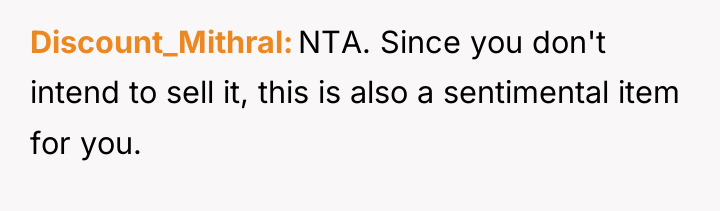 Discount_Mithral NTA. Since you don't intend to sell it, this...