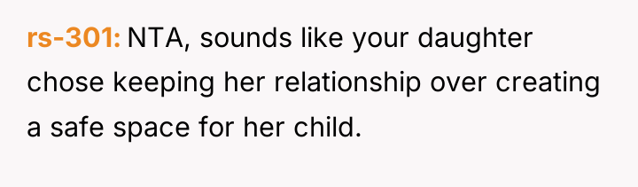 rs-301 NTA, sounds like your daughter chose keeping her relationship...
