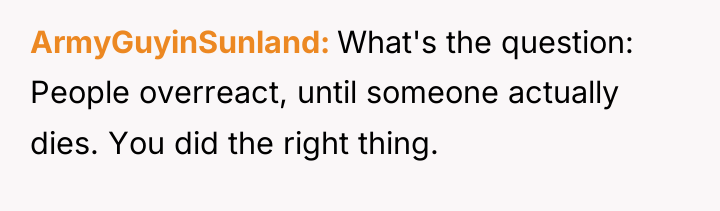 ArmyGuyinSunland What's the question: People overreact, until someone actually dies....