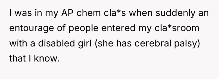 I was in my AP chem cla*s when suddenly an...