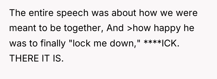 The entire speech was about how we were meant to...