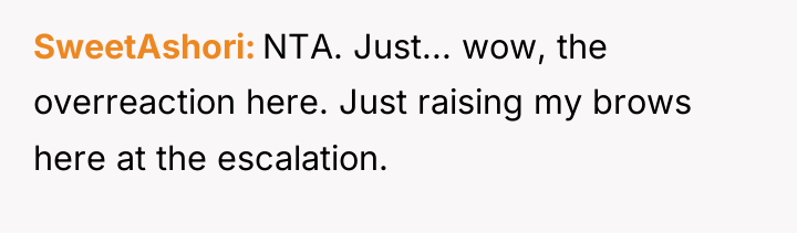 SweetAshori NTA. Just... wow, the overreaction here. Just raising my...