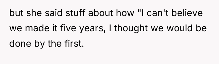 but she said stuff about how "I can't believe we...