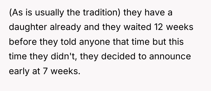(As is usually the tradition) they have a daughter already...