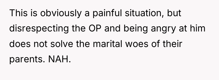 This is obviously a painful situation, but disrespecting the OP...