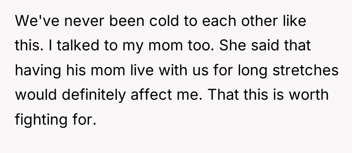 We've never been cold to each other like this. I...