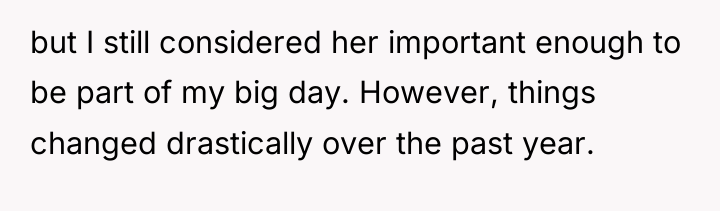 but I still considered her important enough to be part...