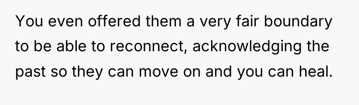 You even offered them a very fair boundary to be...
