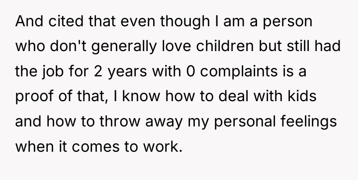 And cited that even though I am a person who...