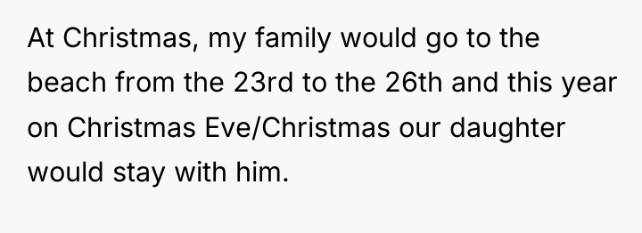At Christmas, my family would go to the beach from...