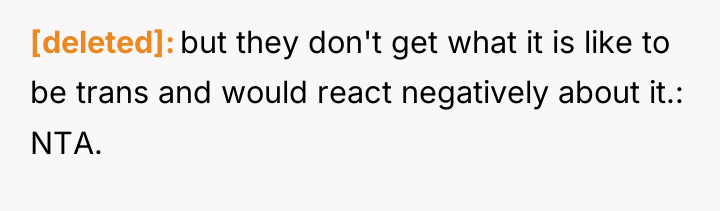 [deleted] but they don't get what it is like to...