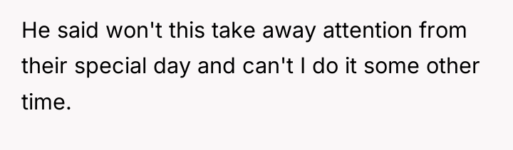 He said won't this take away attention from their special...