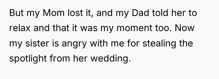 But my Mom lost it, and my Dad told her...