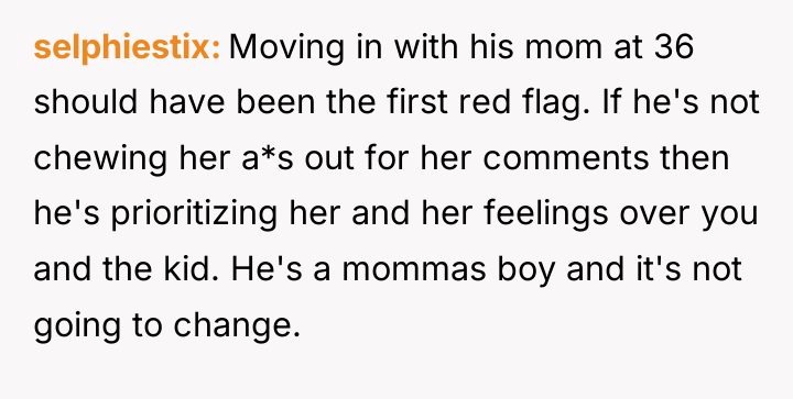 selphiestix Moving in with his mom at 36 should have...