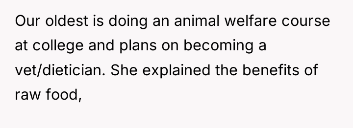 Our oldest is doing an animal welfare course at college...