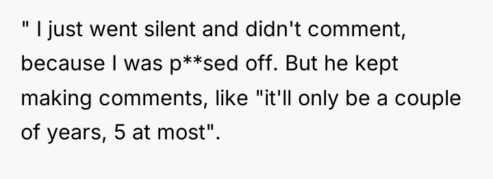 " I just went silent and didn't comment, because I...