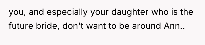 you, and especially your daughter who is the future bride,...
