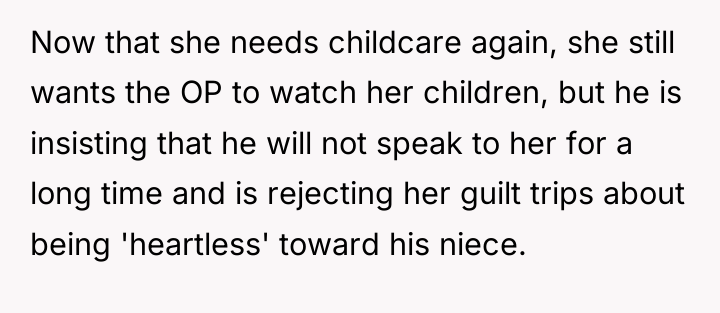 Now that she needs childcare again, she still wants the...