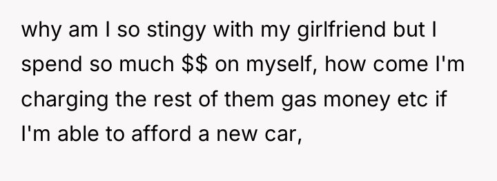why am I so stingy with my girlfriend but I...