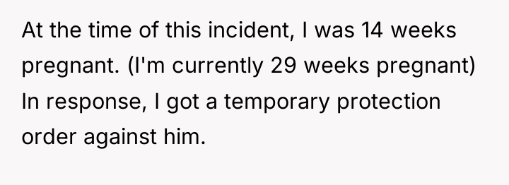 At the time of this incident, I was 14 weeks...