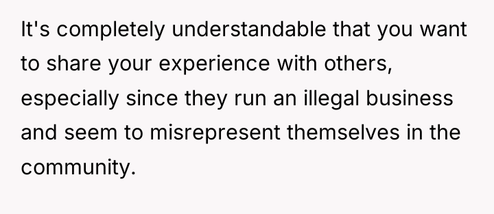 It's completely understandable that you want to share your experience...