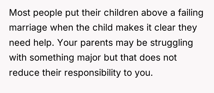 Most people put their children above a failing marriage when...