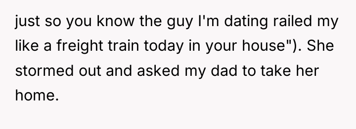 just so you know the guy I'm dating railed my...