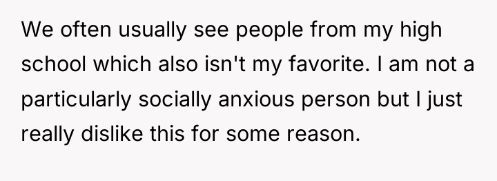 We often usually see people from my high school which...