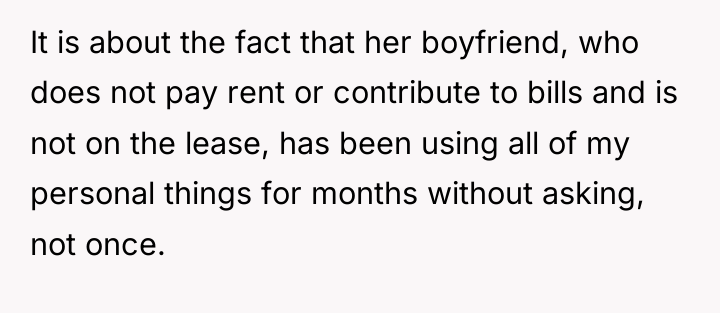 It is about the fact that her boyfriend, who does...