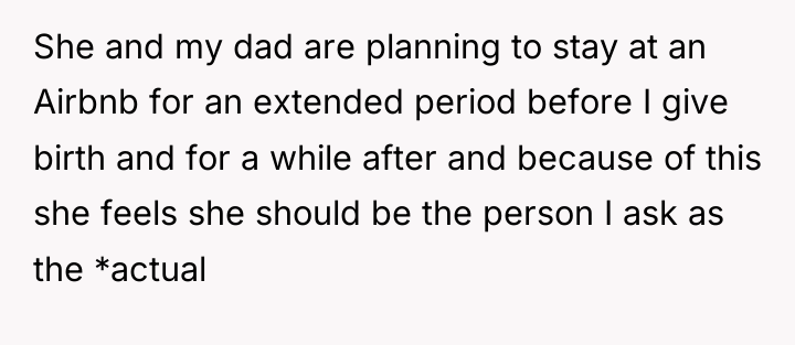 She and my dad are planning to stay at an...