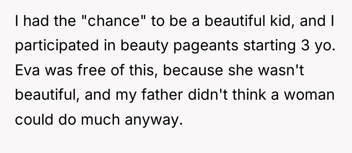 I had the "chance" to be a beautiful kid, and...