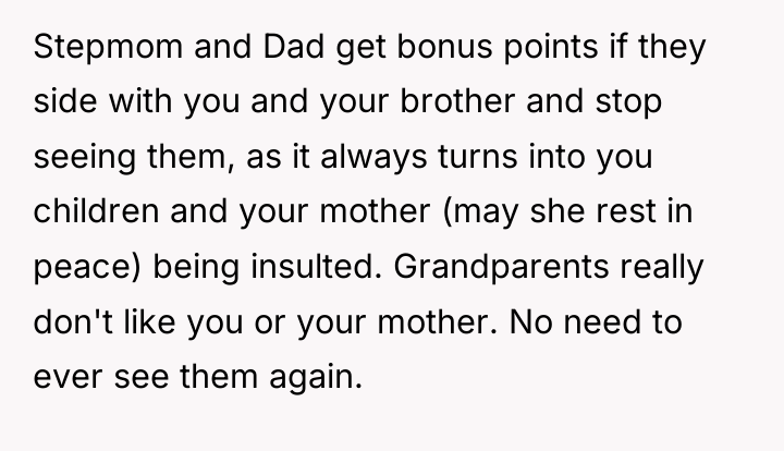 Stepmom and Dad get bonus points if they side with...