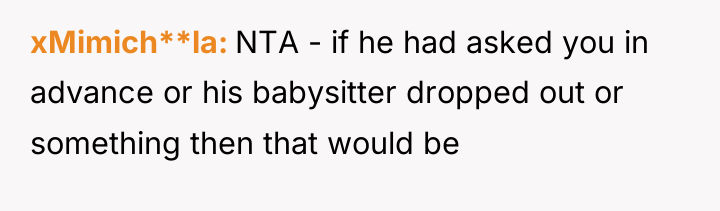 xMimich**la NTA - if he had asked you in advance...