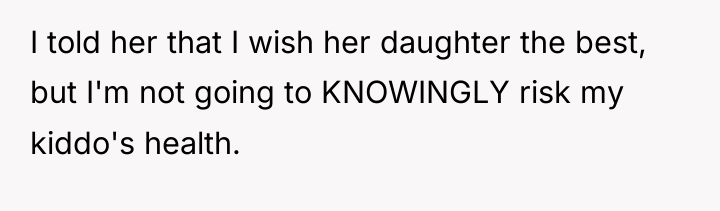I told her that I wish her daughter the best,...