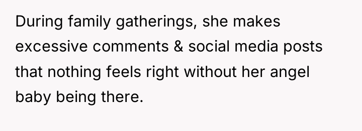 During family gatherings, she makes excessive comments & social media...