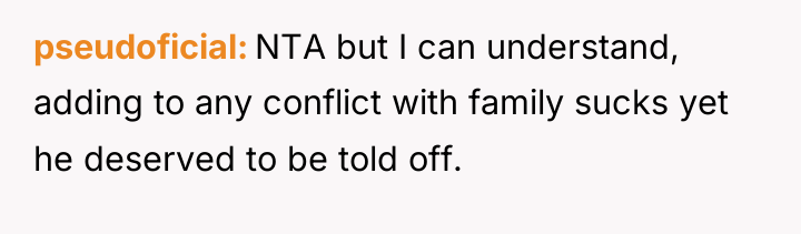 pseudoficial NTA but I can understand, adding to any conflict...