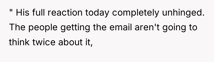 " His full reaction today completely unhinged. The people getting...