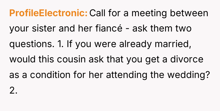 ProfileElectronic Call for a meeting between your sister and her...
