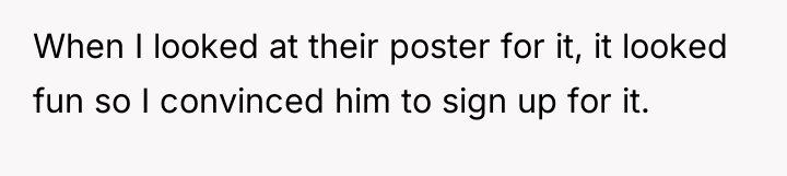 When I looked at their poster for it, it looked...
