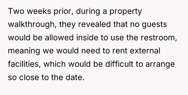 Two weeks prior, during a property walkthrough, they revealed that...