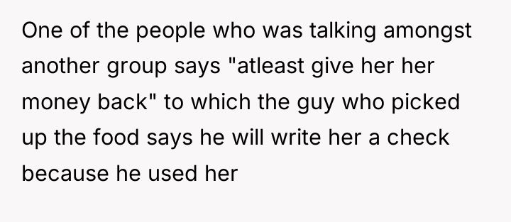 One of the people who was talking amongst another group...