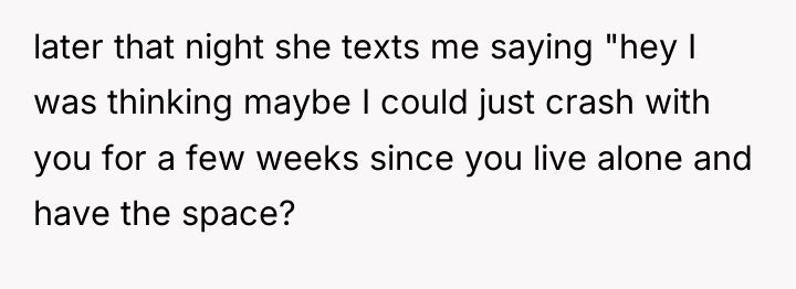 later that night she texts me saying "hey I was...