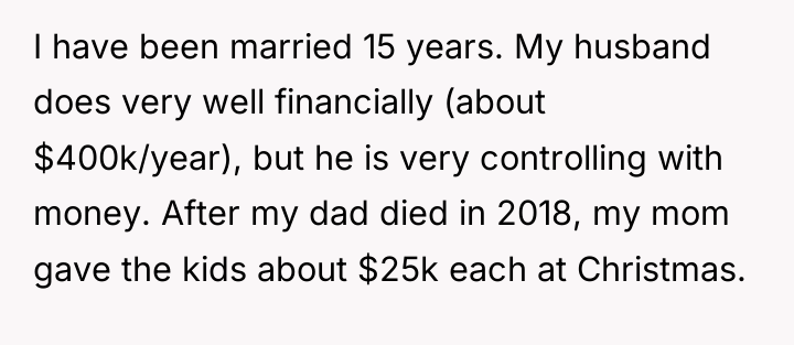 I have been married 15 years. My husband does very...