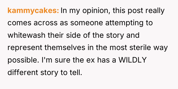 kammycakes In my opinion, this post really comes across as...