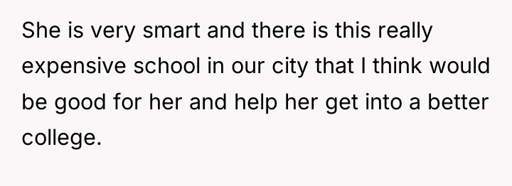 She is very smart and there is this really expensive...