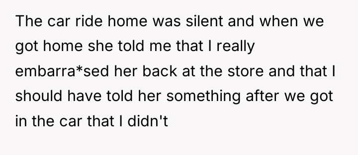 The car ride home was silent and when we got...