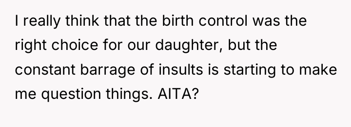 I really think that the birth control was the right...