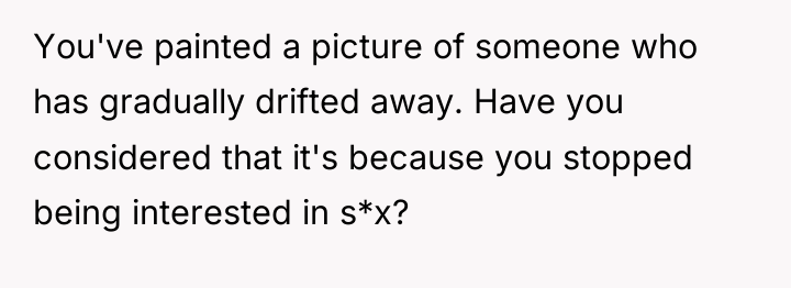 You've painted a picture of someone who has gradually drifted...