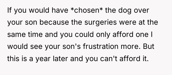 If you would have *chosen* the dog over your son...